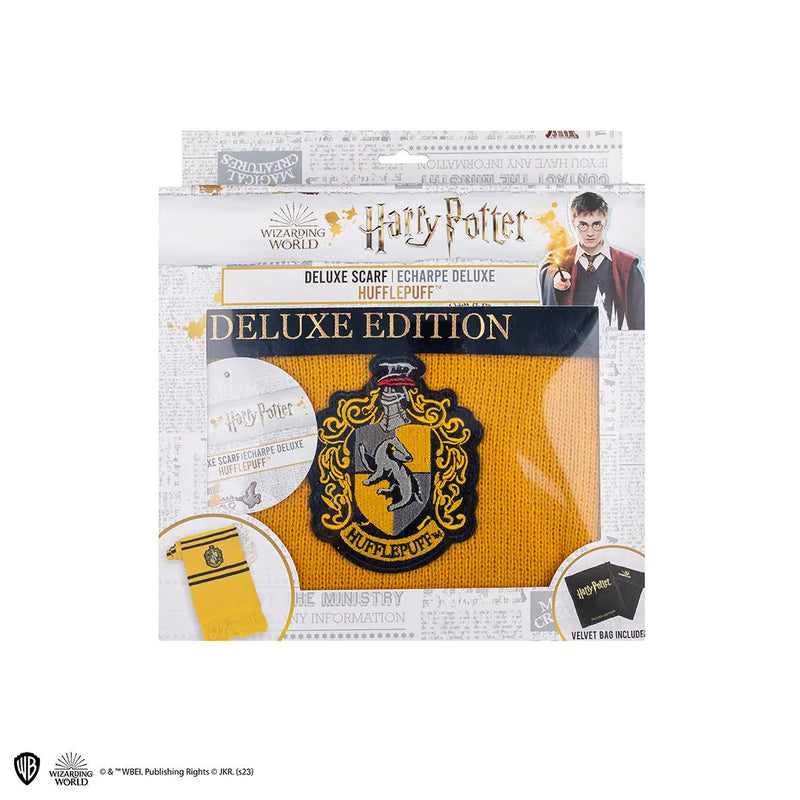 Écharpe Deluxe Poufsouffle Harry Potter – Écharpe longue adulte jaune et noire – Édition luxe officielle