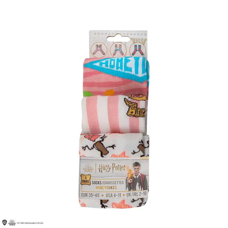 Chaussettes Harry Potter Honeydukes et Bertie Bott’s – Lot de 3 paires – Taille 35 à 45