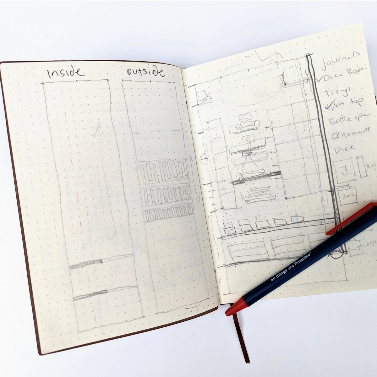 Carnet à pois “Once Upon a Time” – Cuir végan gravé