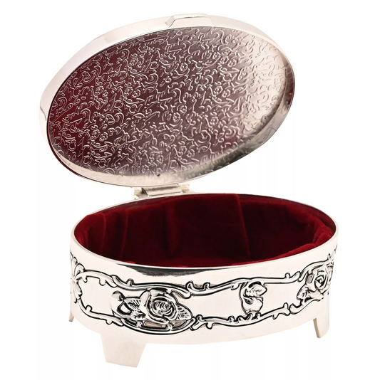 Boîte en métal style Belle et la Bête – Roses sculptées