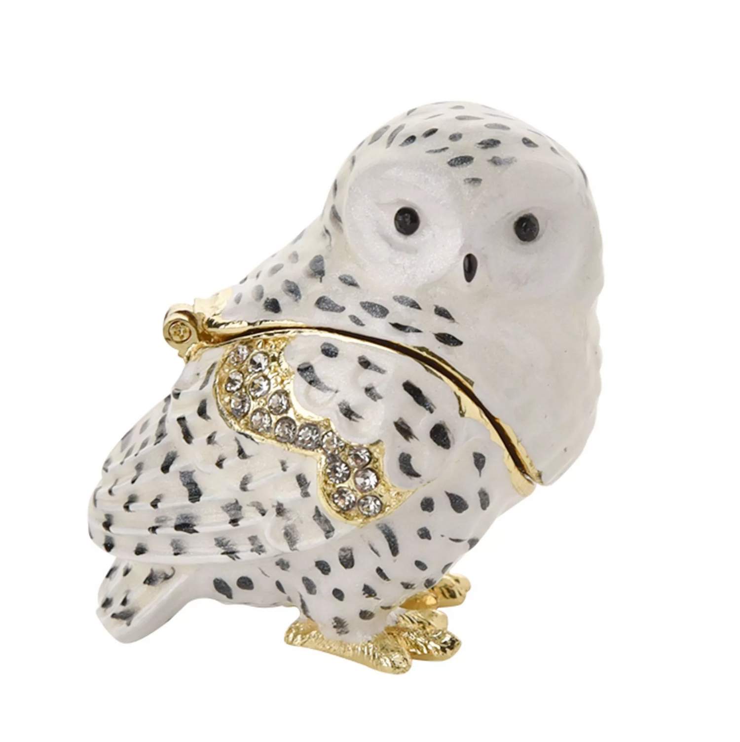 Boîte à bijoux Chouette Harfang des Neiges - Métal émaillé