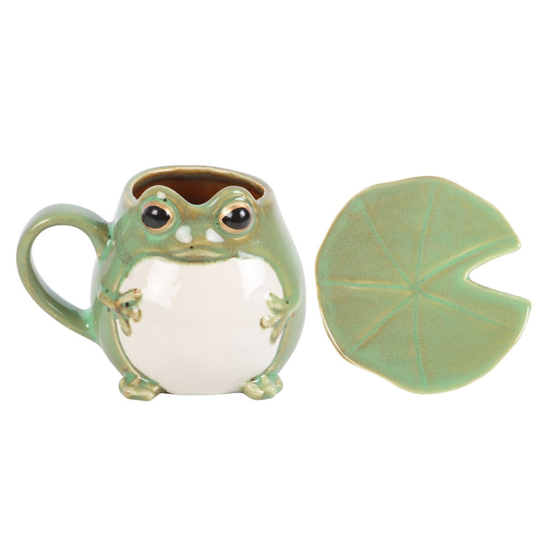 Tasse grenouille en céramique – avec soucoupe assortie
