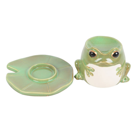 Brûle-parfum grenouille en céramique