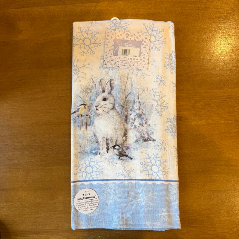 Essuie-éponge torchon LAPIN de l'Hiver – 100 % coton