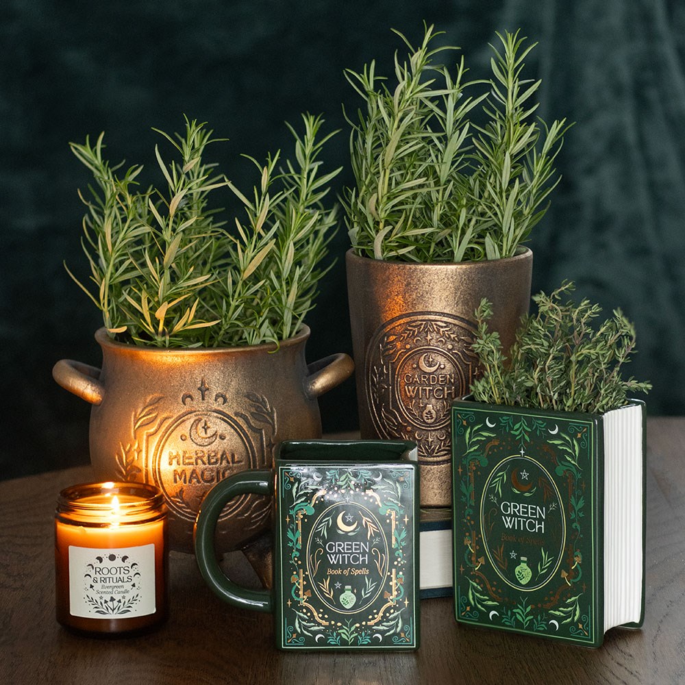 Tasse Livre « Green Witch – Book of Spells » – Mug Grimoire en Céramique Vert Mystique