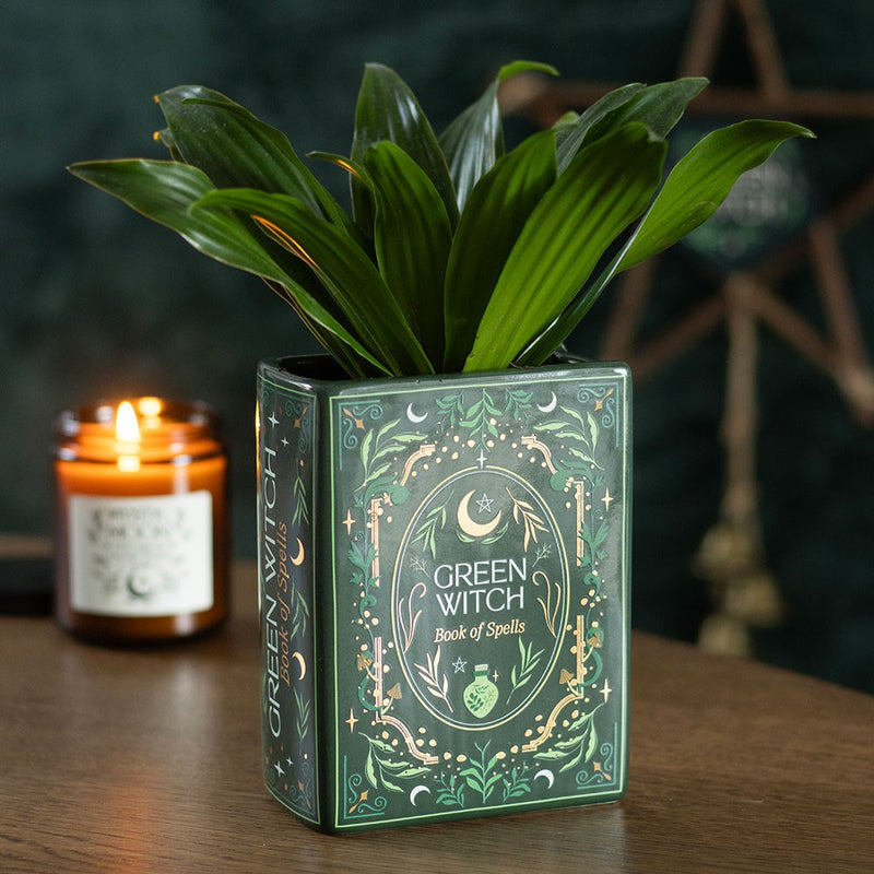 Vase Livre « Green Witch – Book of Spells » – Décoration Mystique