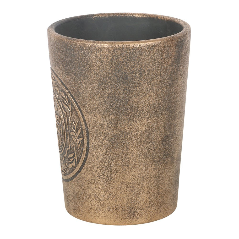 Pot de Fleurs « Garden Witch » en Terre Cuite Effet Bronze – Cache-Pot Sorcière du Jardin