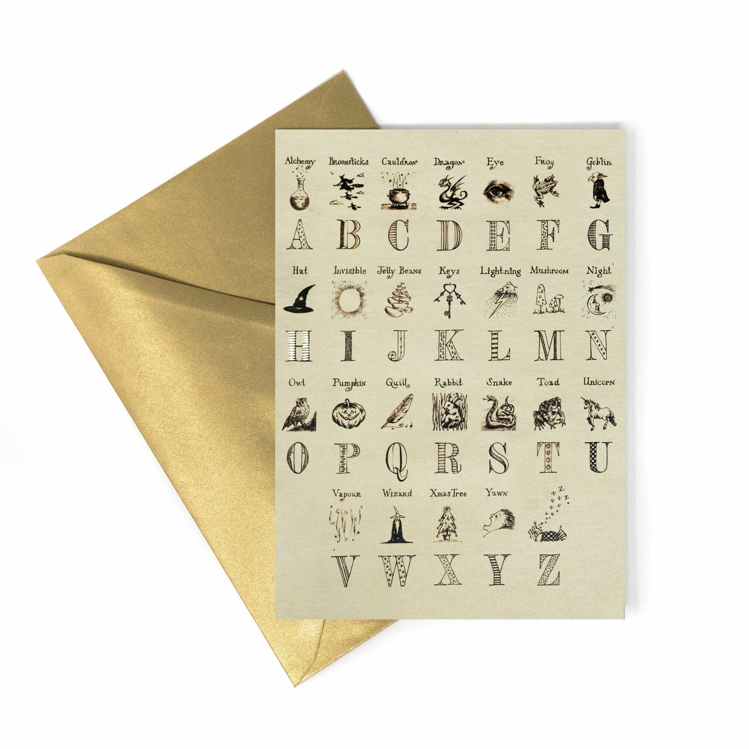 Carte Harry Potter Abécédaire Magique – Design MinaLima avec illustrations vintage