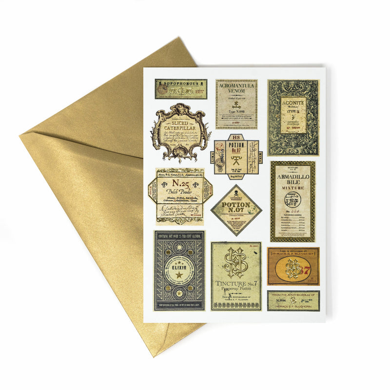 Carte Harry Potter Étiquettes de Potions – Design MinaLima
