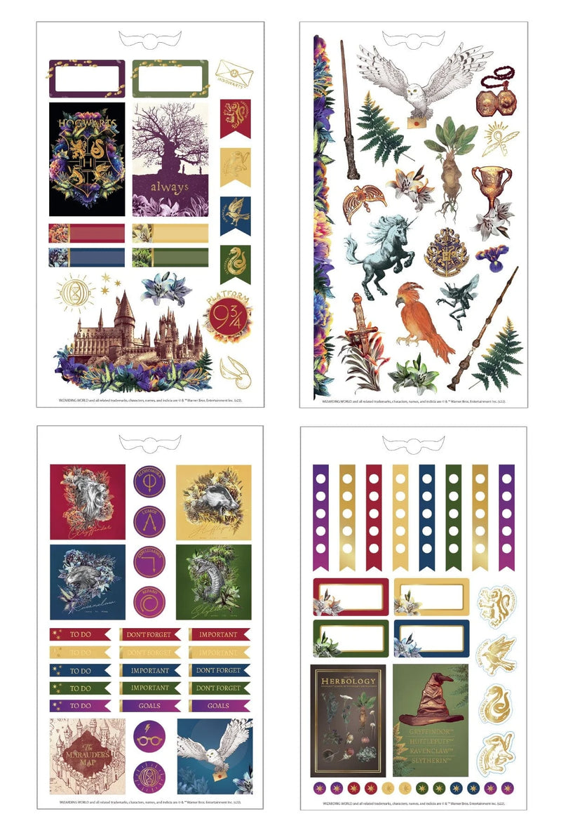 HARRY POTTER-Stickers motif floral et animalier pour agenda