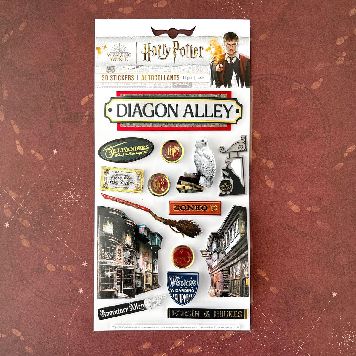 HARRY POTTER-Stickers du chemin de travers Diagon Alley en 3D