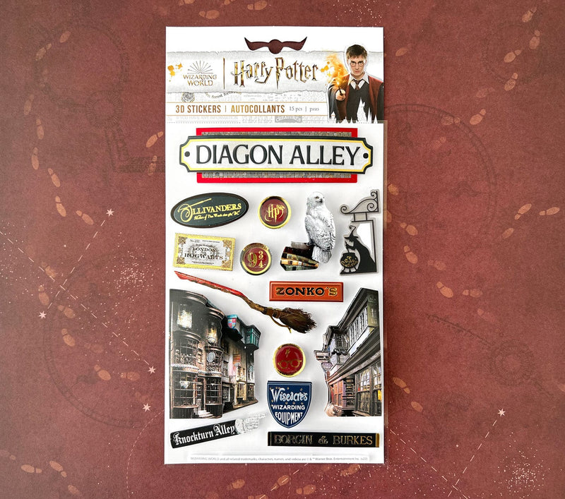 HARRY POTTER-Stickers du chemin de travers Diagon Alley en 3D