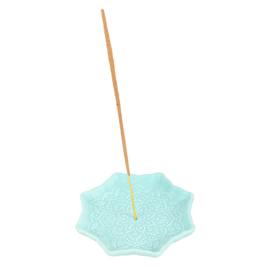 Porte-encens mandala bleu – Céramique