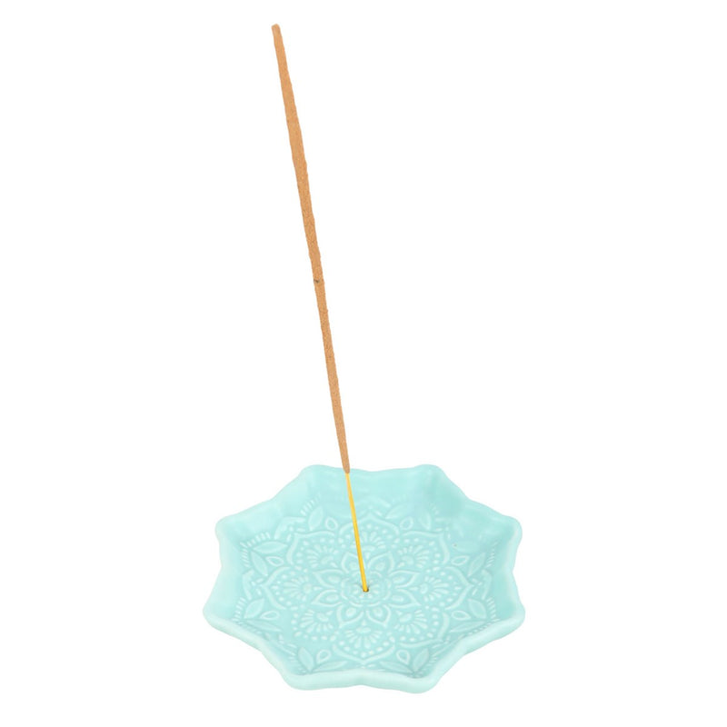 Porte-encens mandala bleu – Céramique