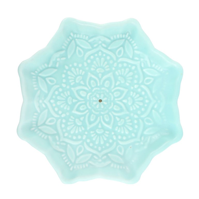 Porte-encens mandala bleu – Céramique