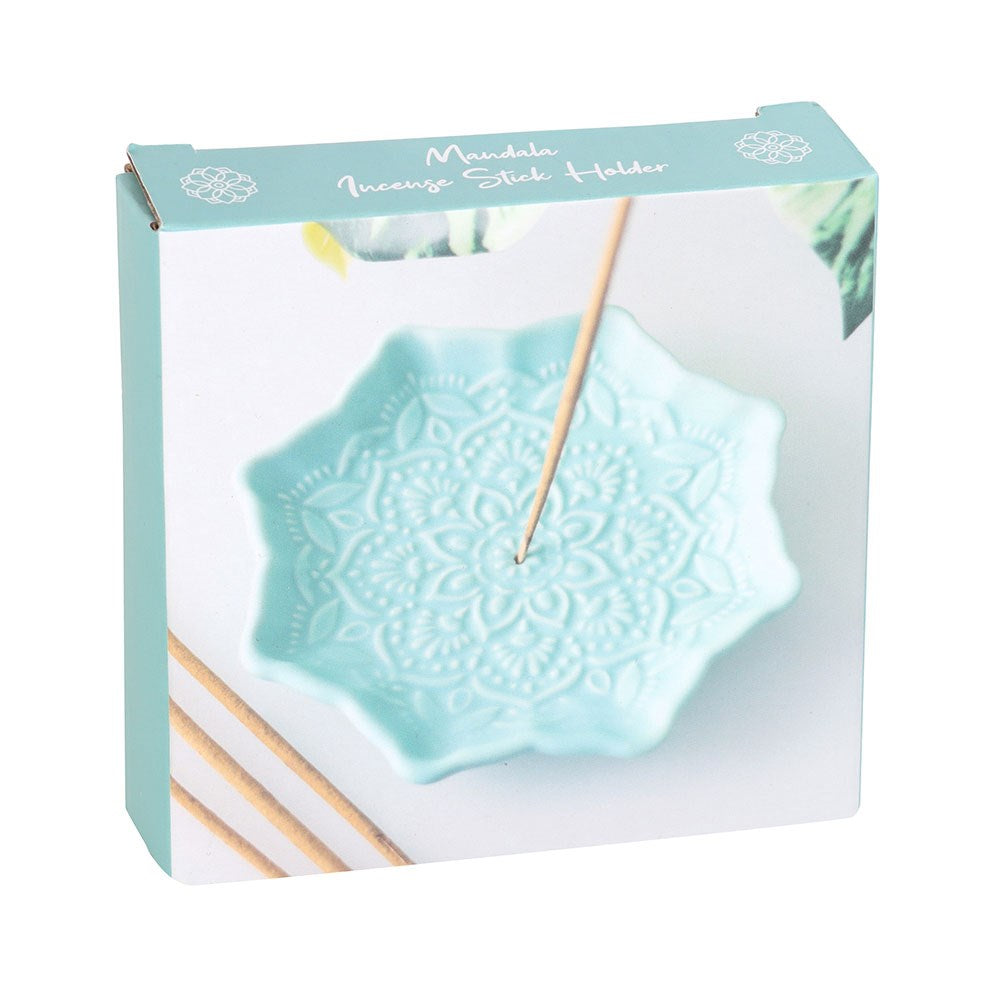 Porte-encens mandala bleu – Céramique
