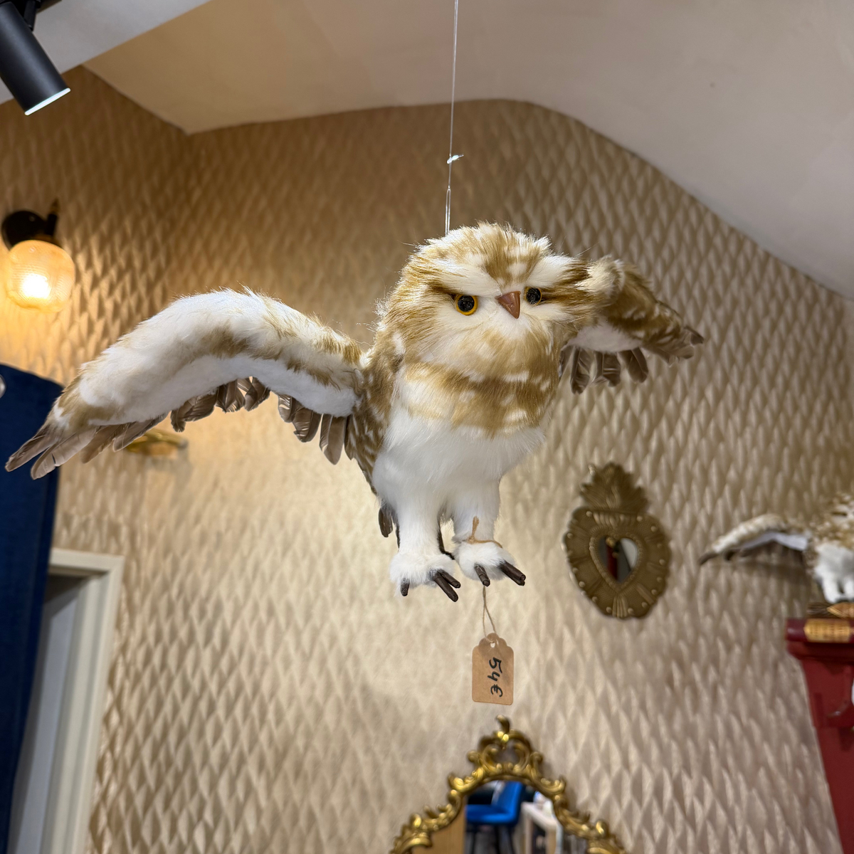 Chouette décorative à suspendre – Ailes déployées 58 cm