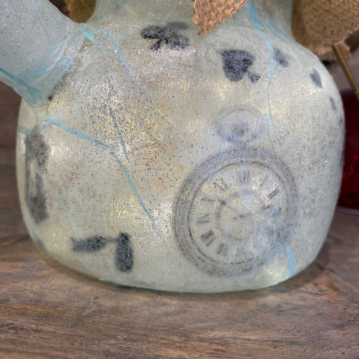 Lanterne artisanale Théière - Alice au Pays des Merveilles BLEUE