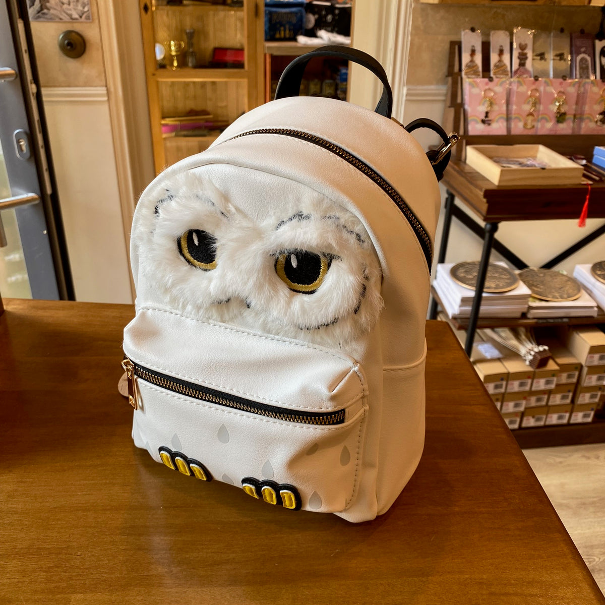 Mini sac à dos Harry Potter – Hedwige – Yeux brodés et effet peluche