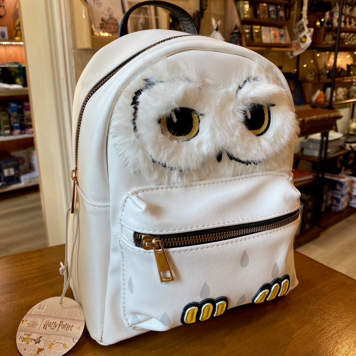 Mini sac à dos Harry Potter – Hedwige – Yeux brodés et effet peluche