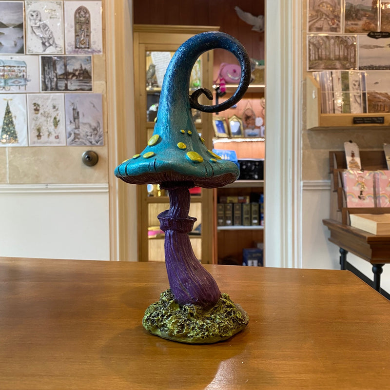 Champignon décoratif féerique – Turquoise et violet – Hauteur 24 cm