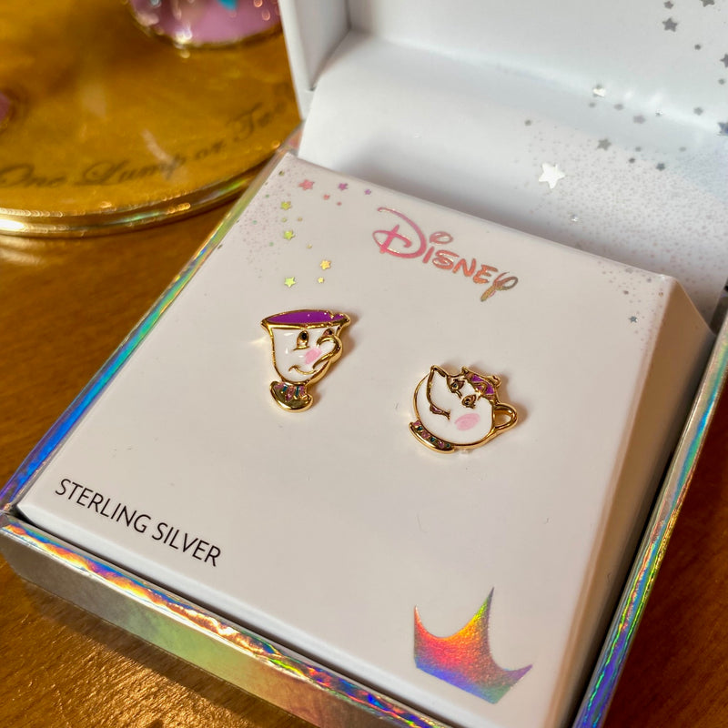 Boucles d’oreilles Disney Zip & Samovar – Vermeil (argent massif plaqué or)