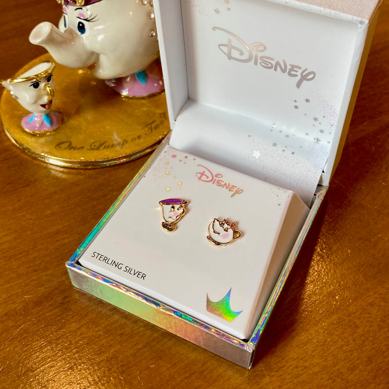 Boucles d’oreilles Disney Zip & Samovar – Vermeil (argent massif plaqué or)