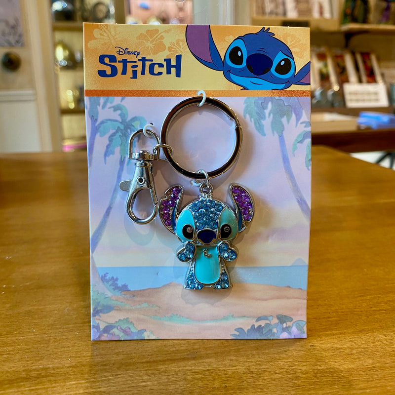 Porte-clés Stitch en métal argenté avec strass – Disney Lilo & Stitch