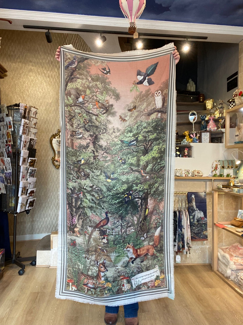 Écharpe Woodland Tales – Renard, Cerf & Forêt Enchantée – Fable England