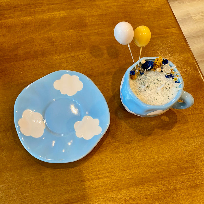 Bougie Exclusive - Tasse Nuage "Là-haut" - Parfum FLEURS DE CERISIER