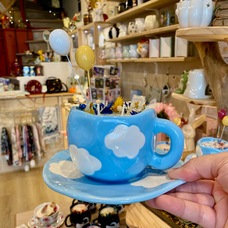 Bougie Exclusive - Tasse Nuage "Là-haut" - Parfum FLEURS DE CERISIER