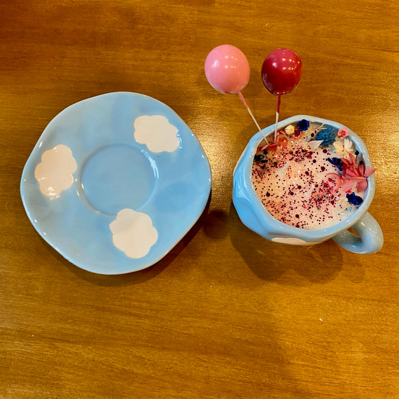 Bougie Exclusive - Tasse Nuage "Là-haut" - Parfum PAIN D'EPICES