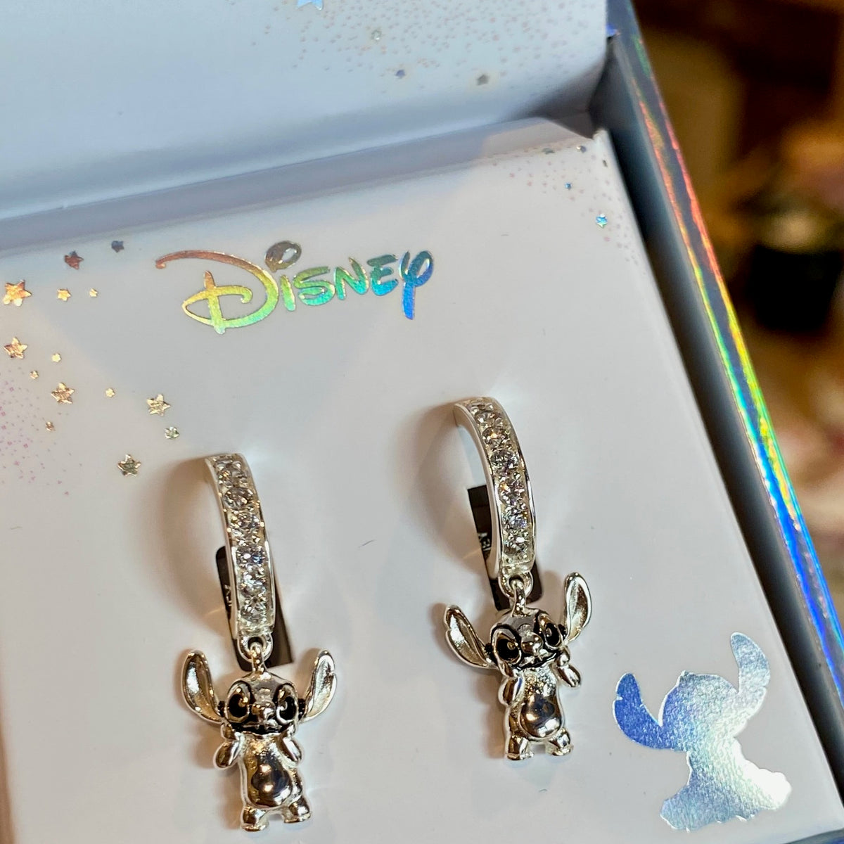 Boucles d’Oreilles Disney Stitch en Argent Massif – Demi-Créoles