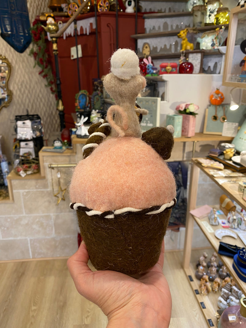 Décoration de Noël – Cupcake et Souris en laine feutrée