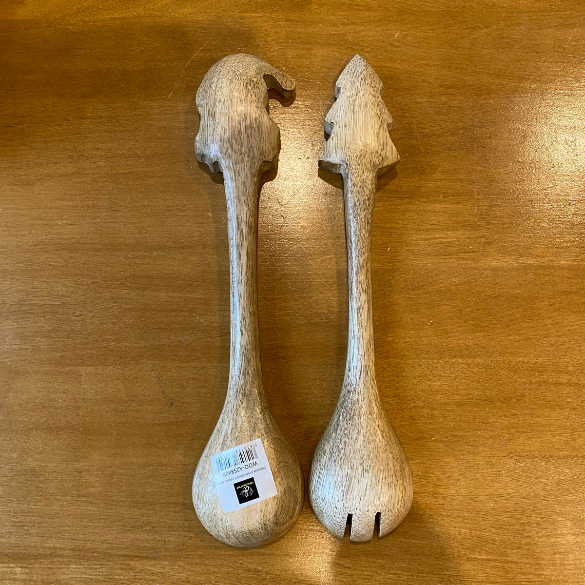 Paire de couverts à salade de Noël – Bois de manguier