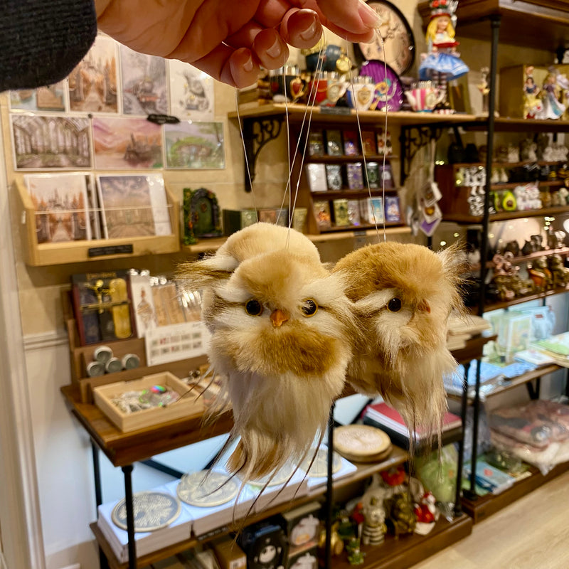 Chouette décorative duveteuse à suspendre – Couleurs naturelles