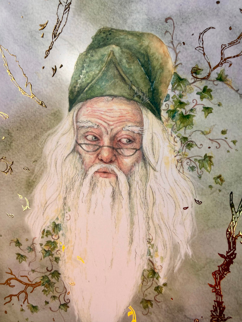 Illustration A5 Le Mage Vert – Affiche féerique – L’Or.angerie