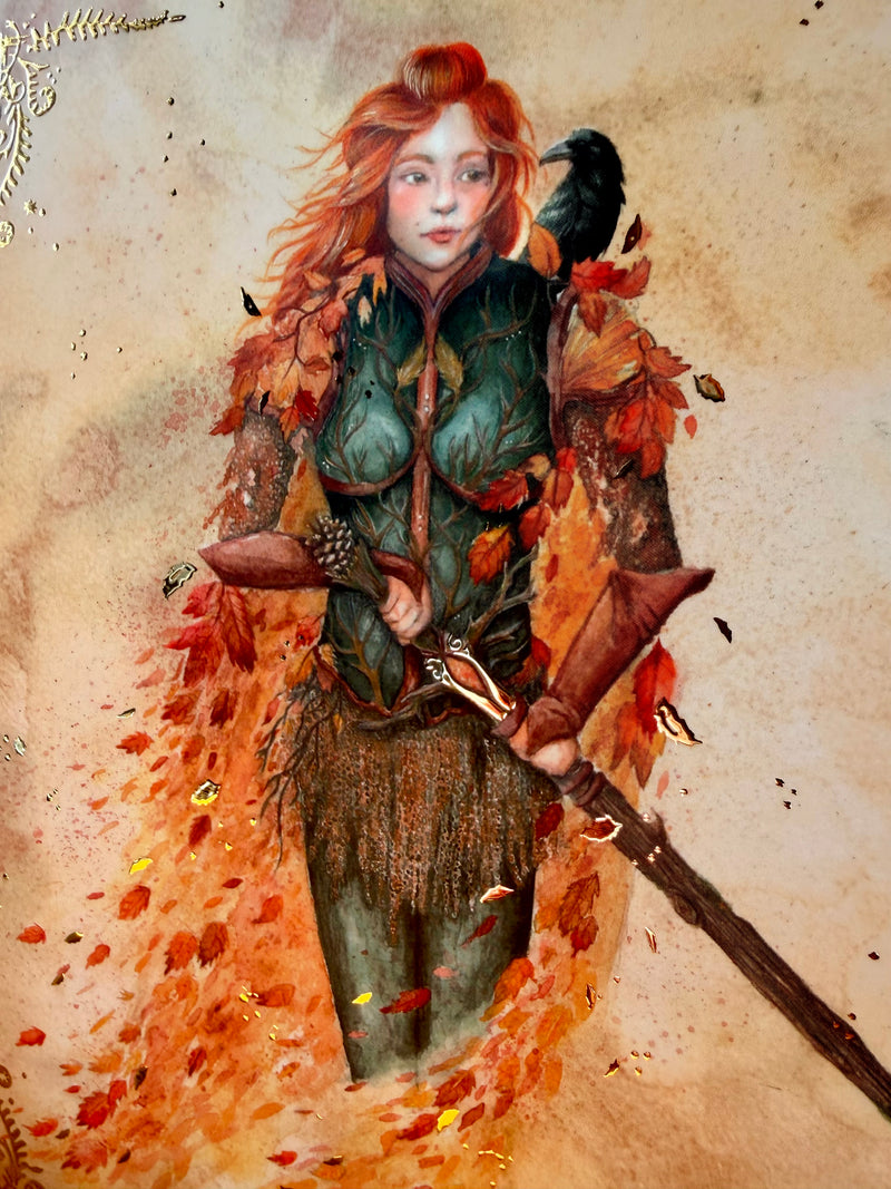 Illustration Chevalière du grand Automne – Affiche fantasy – L’Or.angerie