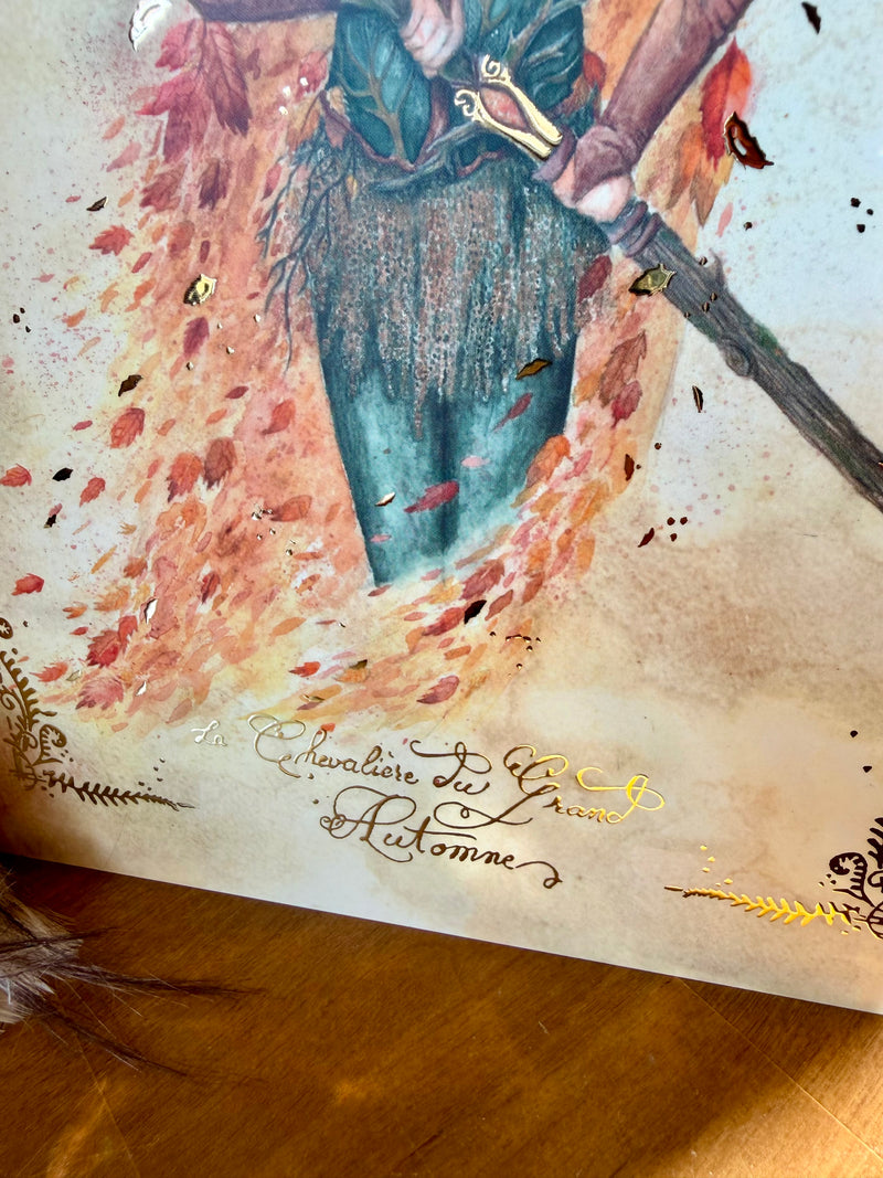 Illustration Chevalière du grand Automne – Affiche fantasy – L’Or.angerie
