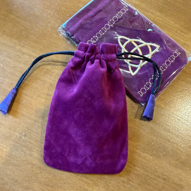 Pochon velours violet symbole Triquetra – Pochette ésotérique
