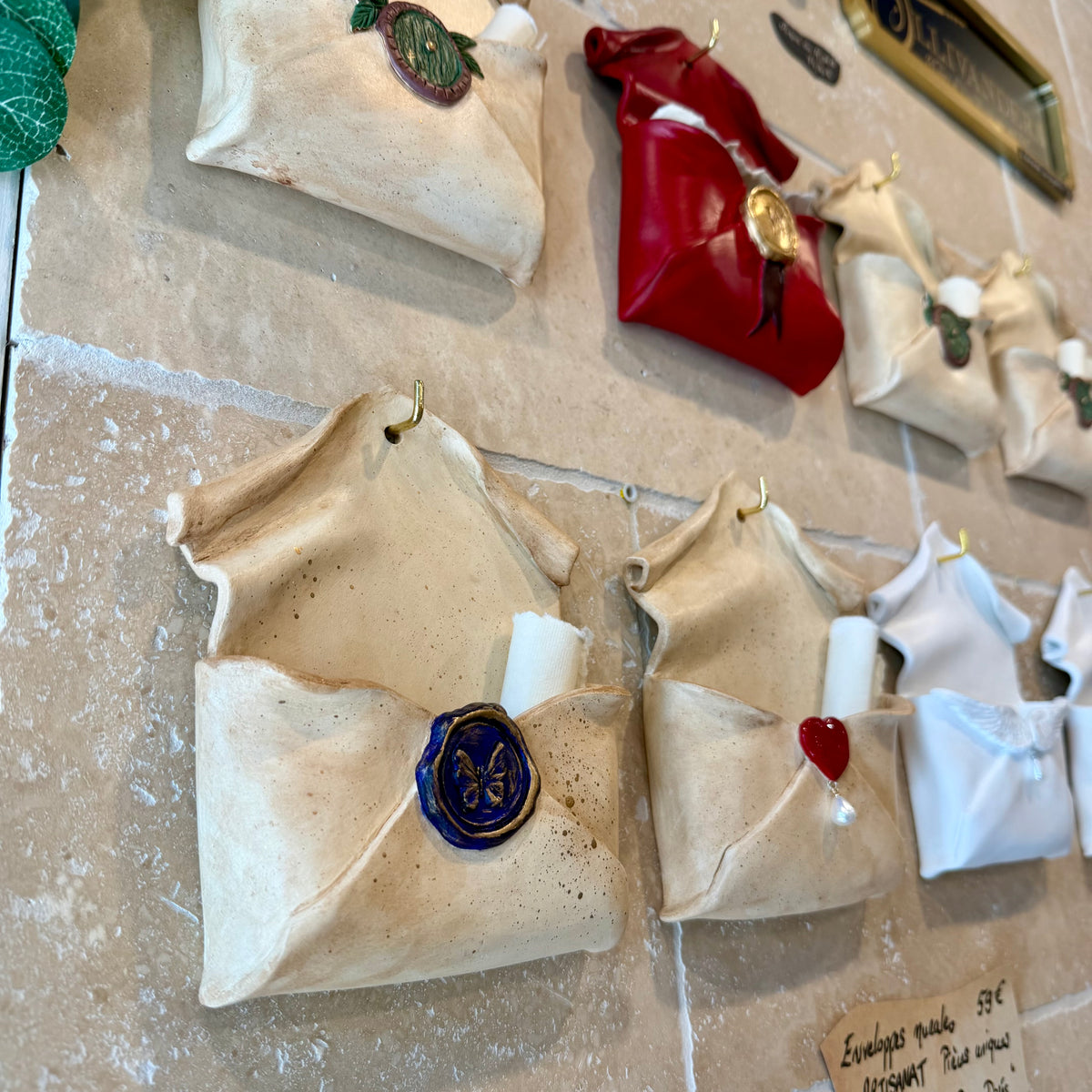 ARTISANAT Enveloppe murale Coeur et perle – Pièce unique – Le Cerf aux Bois Dorés