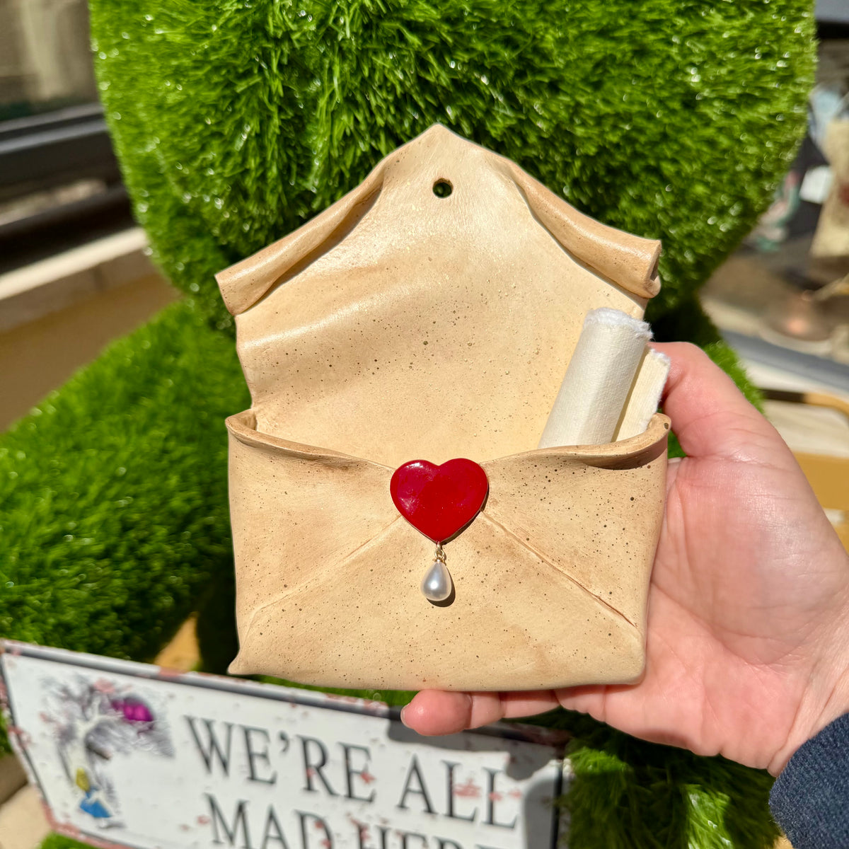 ARTISANAT Enveloppe murale Coeur et perle – Pièce unique – Le Cerf aux Bois Dorés