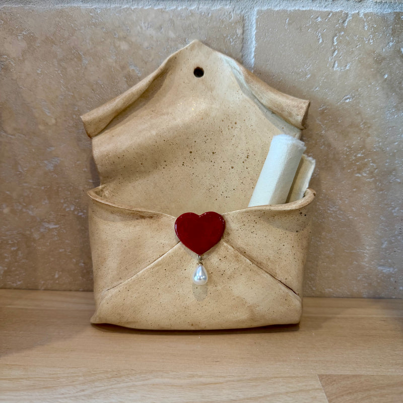 ARTISANAT Enveloppe murale Coeur et perle – Pièce unique – Le Cerf aux Bois Dorés