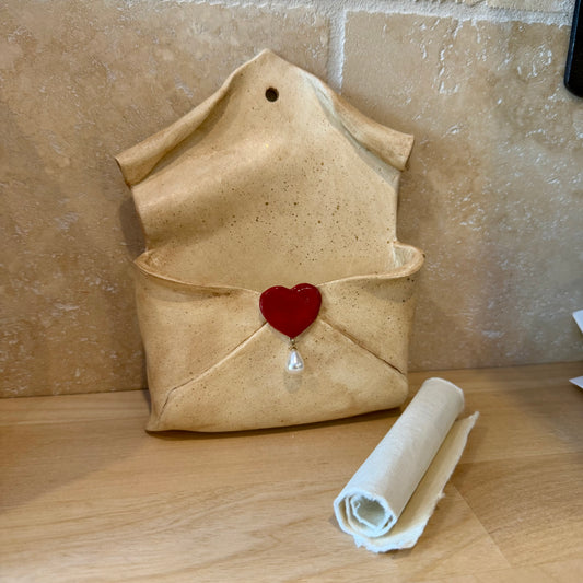ARTISANAT Enveloppe murale Coeur et perle – Pièce unique – Le Cerf aux Bois Dorés