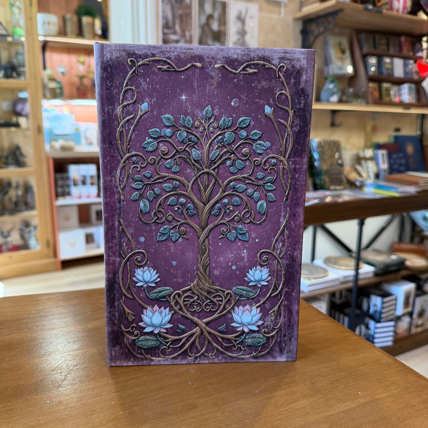 Boîte livre “Arbre de Vie” – Coffret décoratif effet grimoire