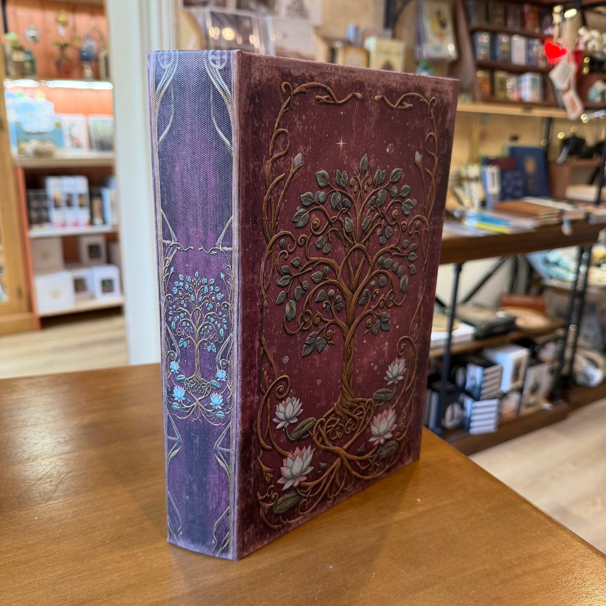 Boîte livre “Arbre de Vie” – Coffret décoratif effet grimoire