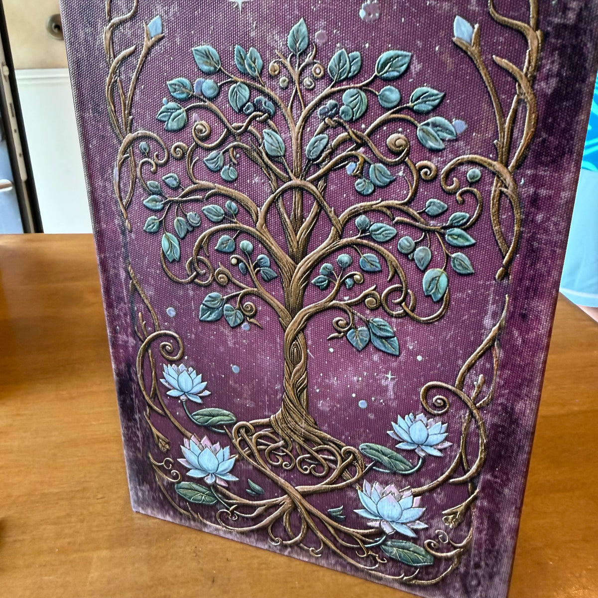 Boîte livre “Arbre de Vie” – Coffret décoratif effet grimoire