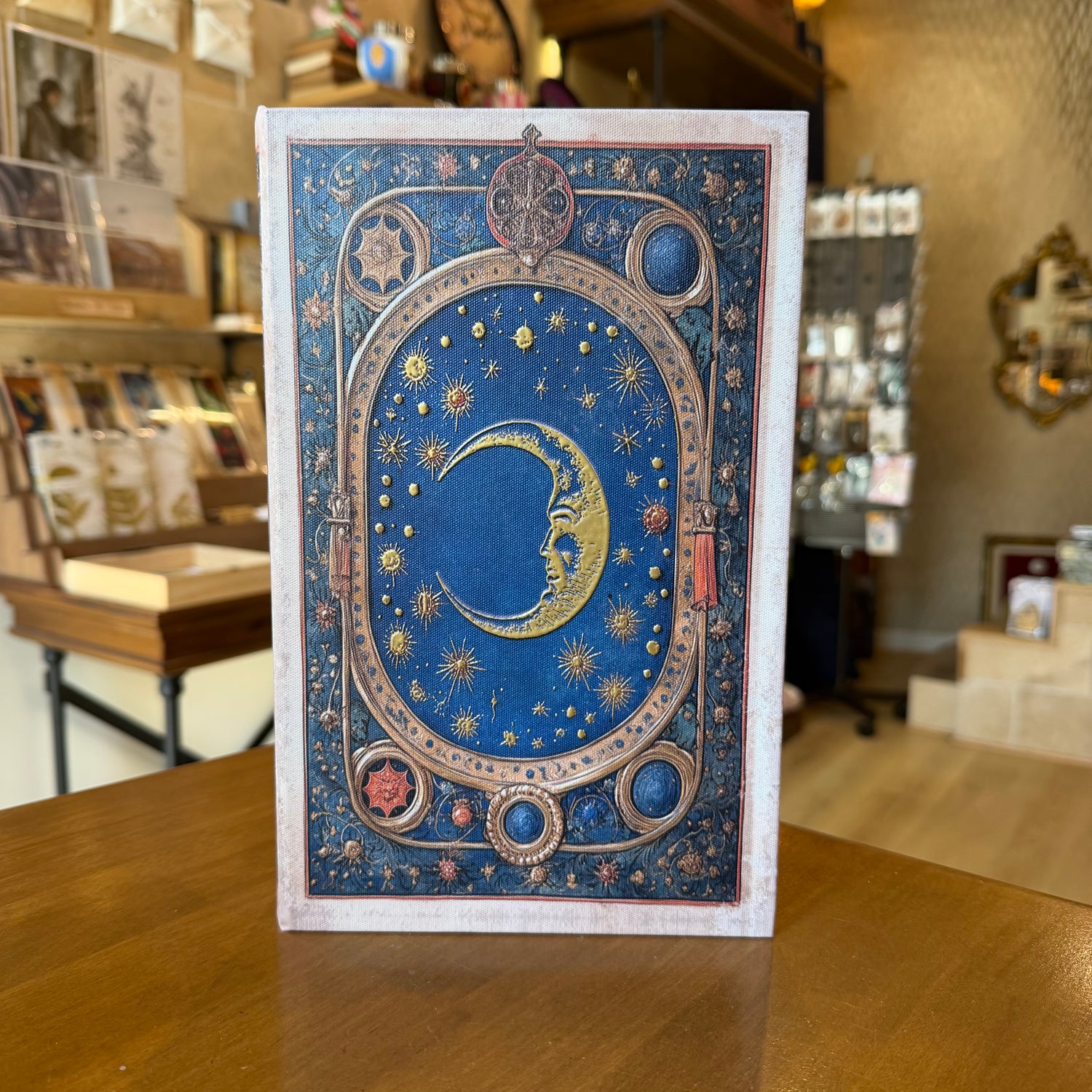Boîte livre “Lune” – Coffret décoratif effet grimoire