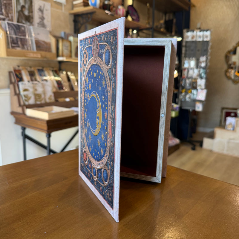 Boîte livre “Lune” – Coffret décoratif effet grimoire