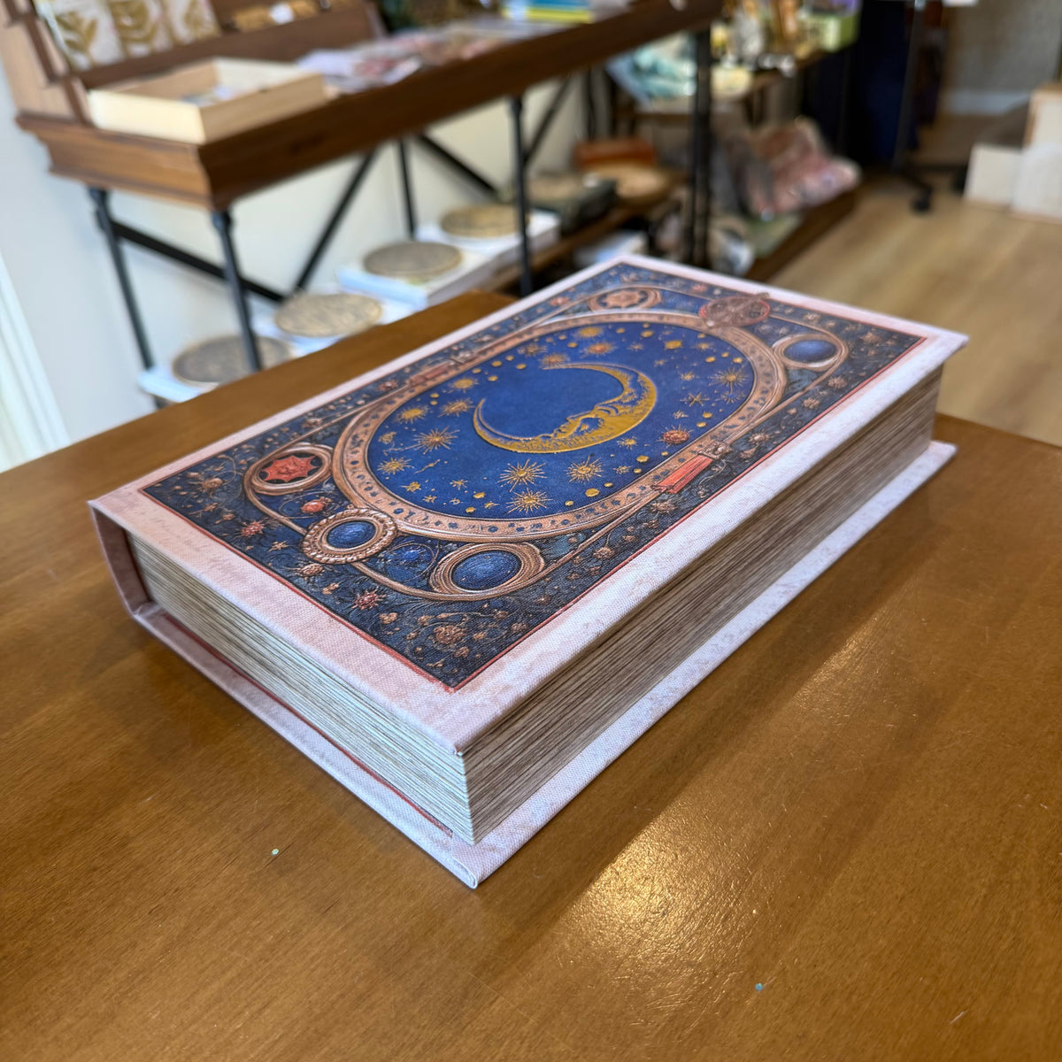 Boîte livre “Lune” – Coffret décoratif effet grimoire